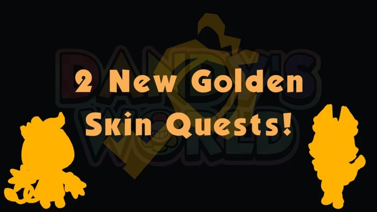 Black event card reading 2 New Golden Skin Quests with two gold Toon silhouettes