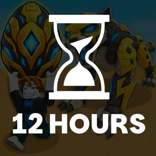 Steal An Egg icon with a yellow egg, a tiger-like creature and an hourglass reading 12 HOURS